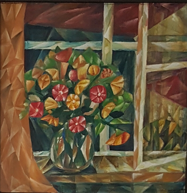Blumen am Fenster 60×60