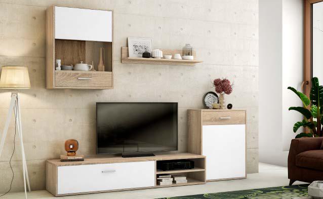 Composicion de 200cms, en colores cambria-blanco y cambria chocolate  por solo  187 €. Precio valido para unidades en stock y recogida en tienda en kit.