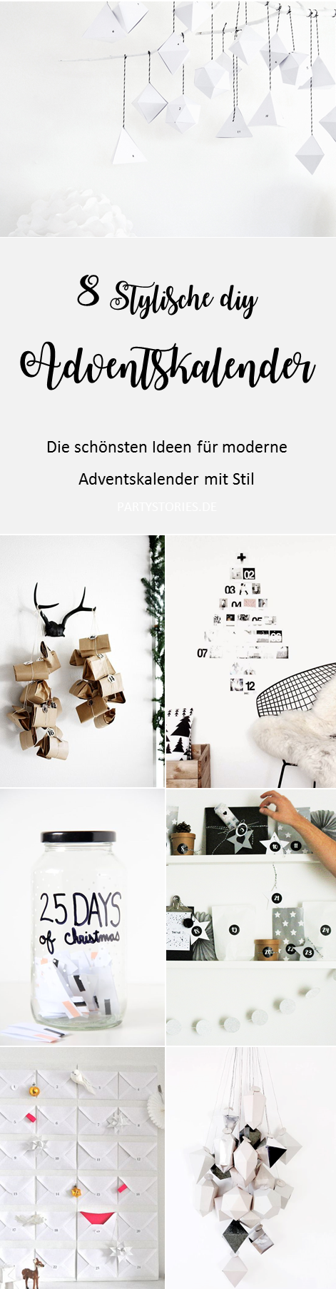 Bild: DIY Adventskalender -moderne und stylische Adventskalender Ideen von Pinterest zum selber basteln; gefunden auf www.partystories.de