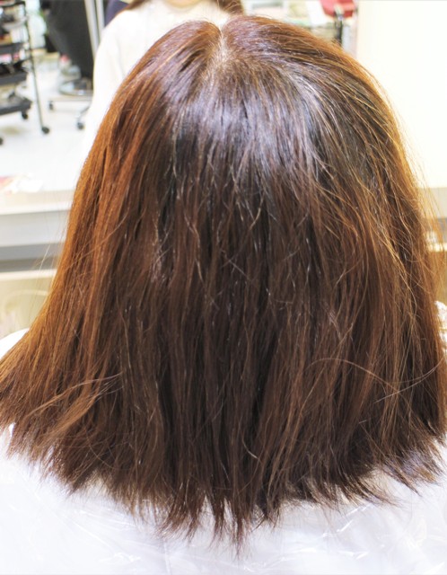 8か月分の髪のクセです　大きく広がって幅を広げた写真のも収まらないほど　横浜市西区