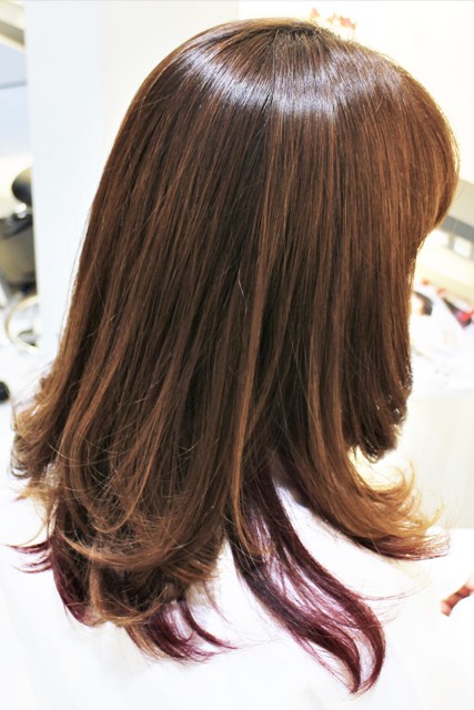 横浜/東横線綱島の美容室キュライヘアーで縮毛矯正。一緒に毛先のカールもしましたよ。