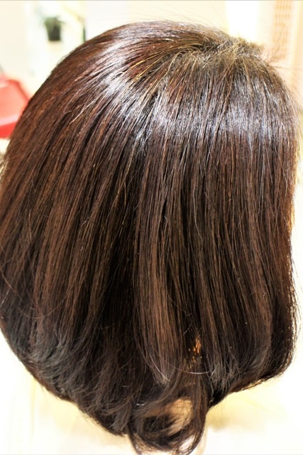 デジタルパーマで毛先ワンカール、ヘアカラーも一緒に