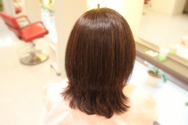 施術途中の写真（１液終了後）