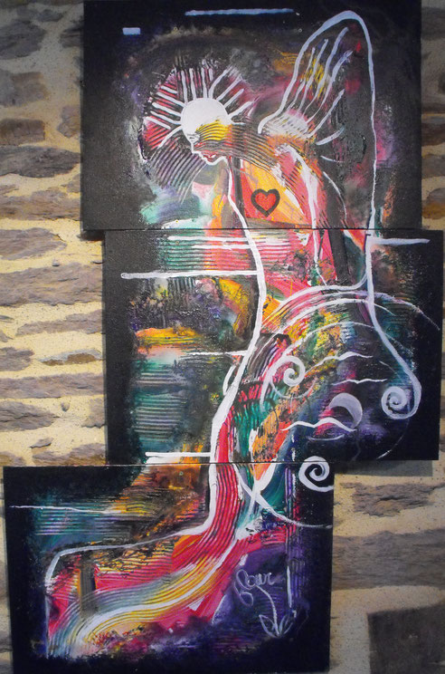 "Archange"-acrylique sur carton-114*73-2016-400€-location/mois:10€