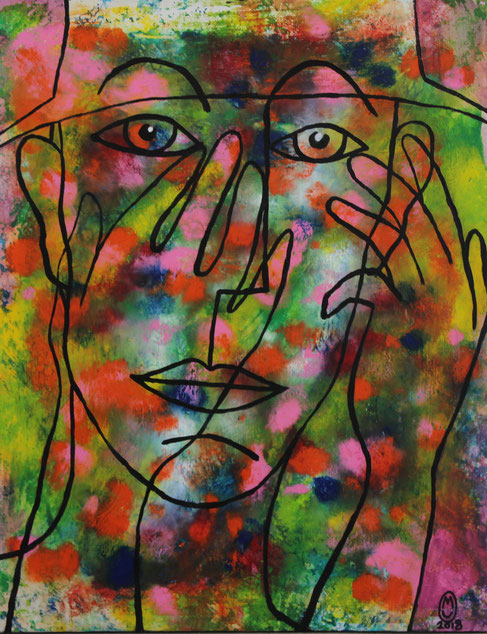 "La bouteille"-acrylique sur toile-70*90-2018-470€-location/mois:10€