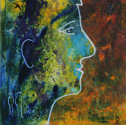 "Novembre"-acrylique sur toile-60*60-2018-200€-location/mois:10€