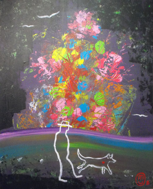 "Beautiful ballade"-acrylique sur toile-65*81-2016-500€-location/mois:10€