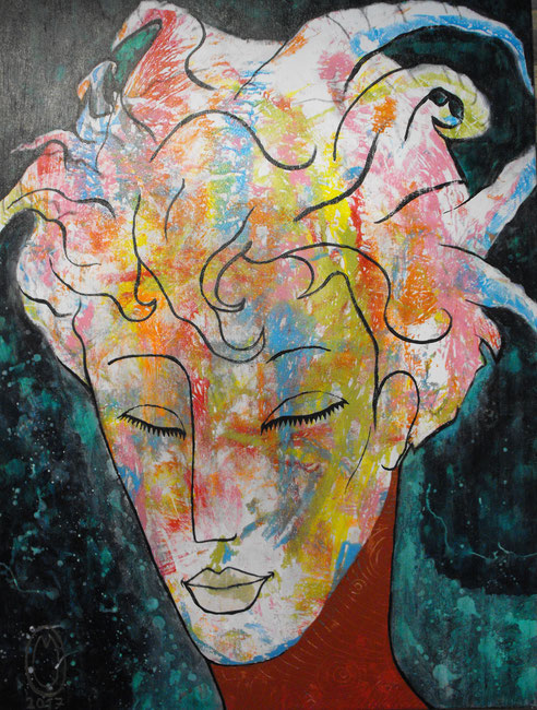 "L'homme"-acrylique sur toile-60*80-2017-700€-location/mois:14€
