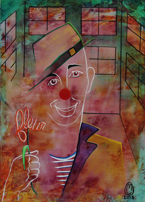 "Arrête ton cique Jim"-acrylique sur toile-50*70-2018-400€-location/mois:10€