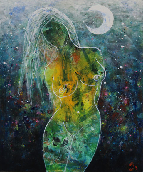"Louna"-acrylique sur toile-54*65-2018-300€-location/mois:10€