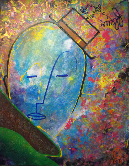 "Jardin"-acrylique sur toile-70*90-2016-400€-location/mois:10€