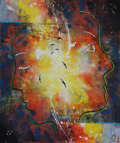"Dans ta tête"-acrylique sur toile-54*65-2018-300€-location/mois:10€