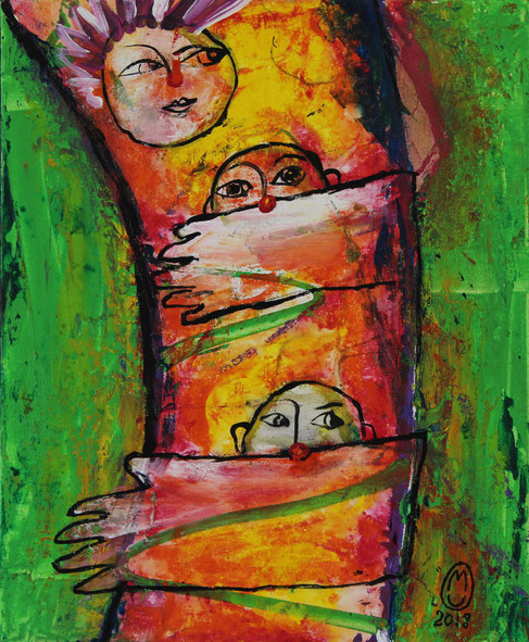 "1 voix pour, 2 voix contre"-acrylique sur toile-50*60-2018-250€-location/mois:10€
