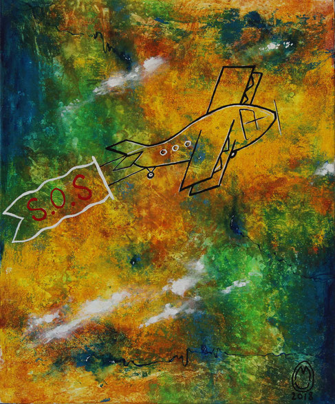 "Un espoir au-dessus de tout"-acrylique sur toile-50*60-2018-300€-location/mois:10€