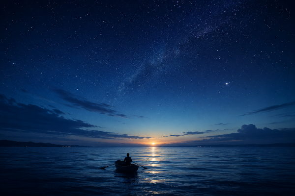 人生の波を味方につけながら、自分らしい人生へ進んでいくことをイメージした風景