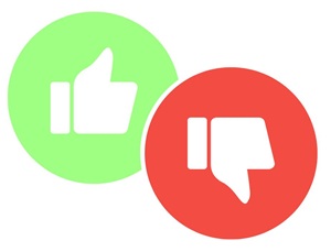 Darstellung von positiver bzw. negativer Bewertung von zwei Textpassagen, die in KI-Tools zitiert werden sollen