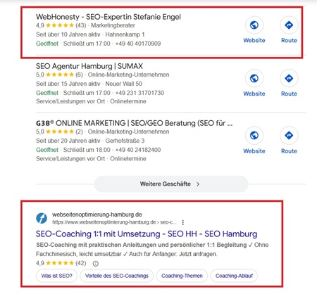 (Regional erkannte Suche nach "SEO-Coaching")