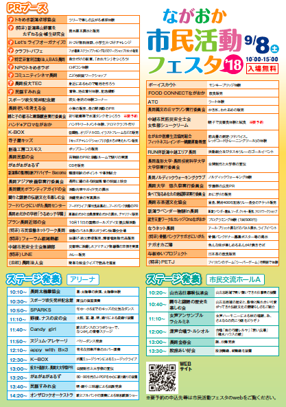 ながおか市民活動フェスタ出展者一覧P