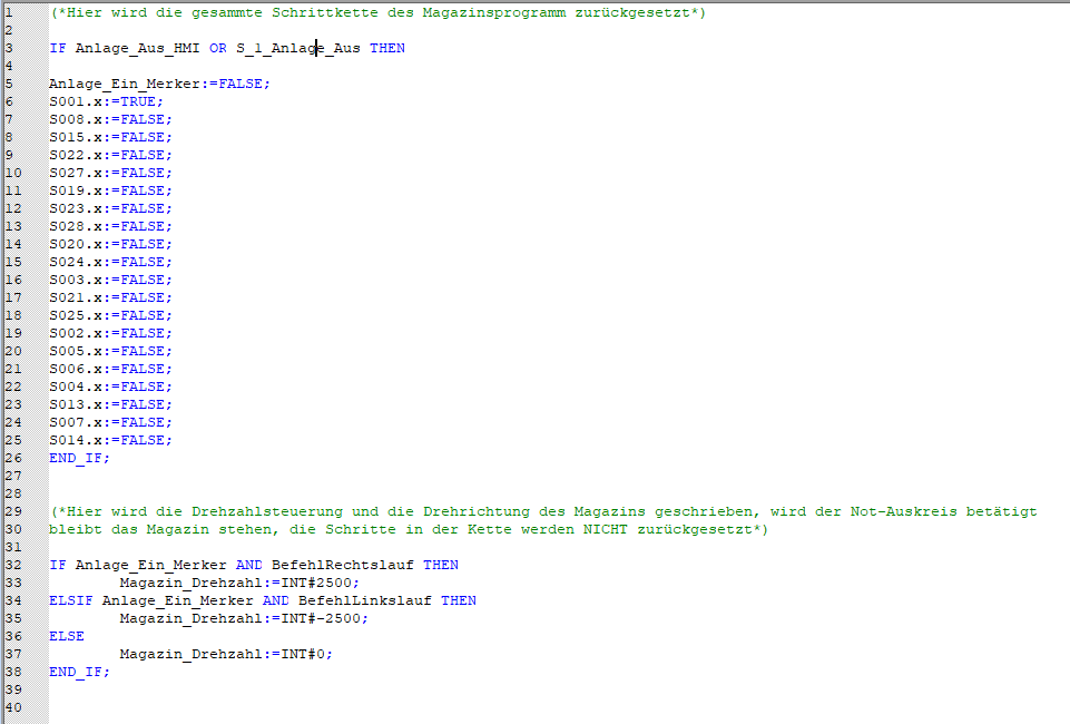 Aktion in Strukturierter Text (ST)