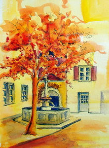 "Bremgarten Rathausgasse" Aquarell