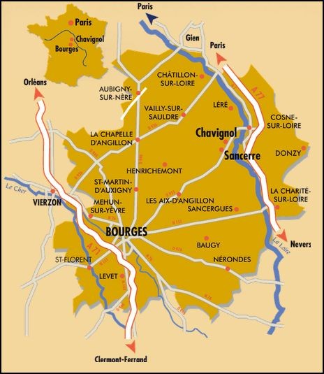 Zone de l'AOP Crottin de Chavignol (Source : http://www.crottindechavignol.com/le-chavignol/)