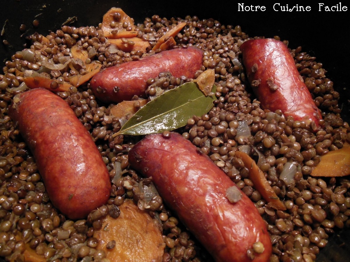 Saucisses aux lentilles Notre cuisine facile