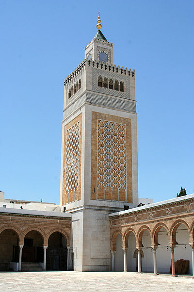 Minaret de la mosquée Zitouna à Tunis