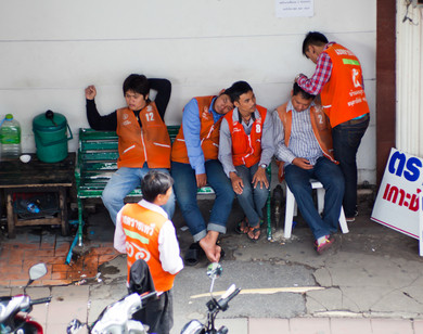 Motorrad-Taxi in Bangkok
