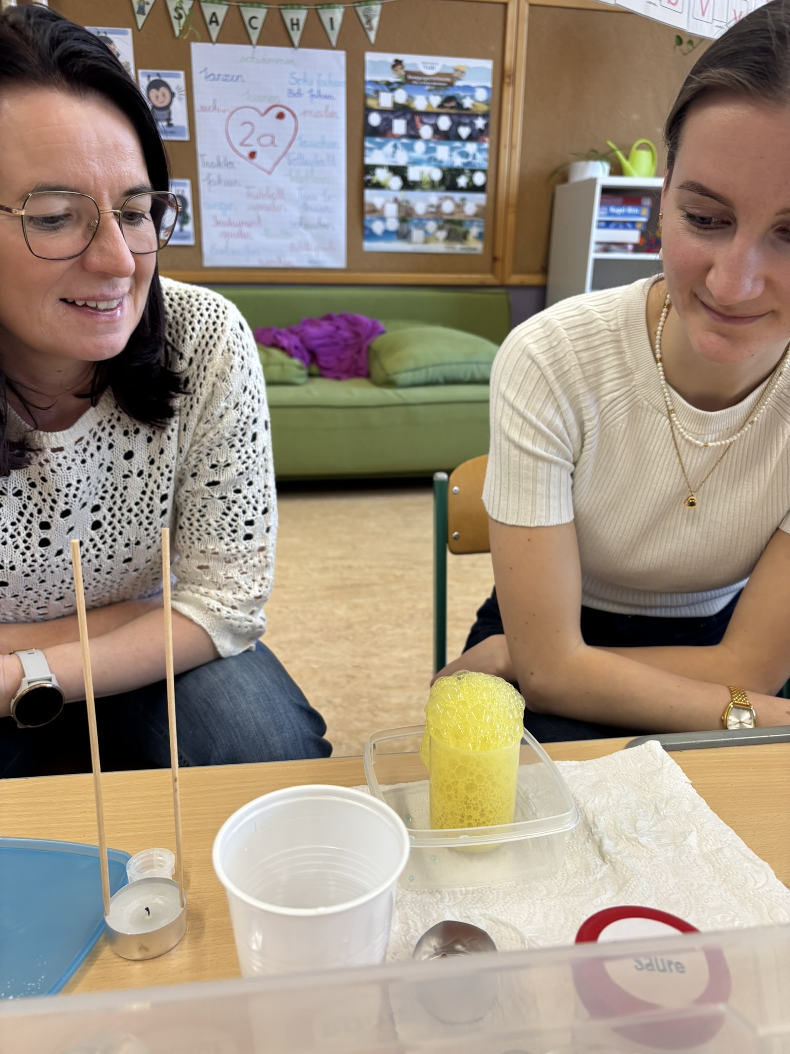 Die Lehrerinnen bereiteten sich für das Forscherlabor vor