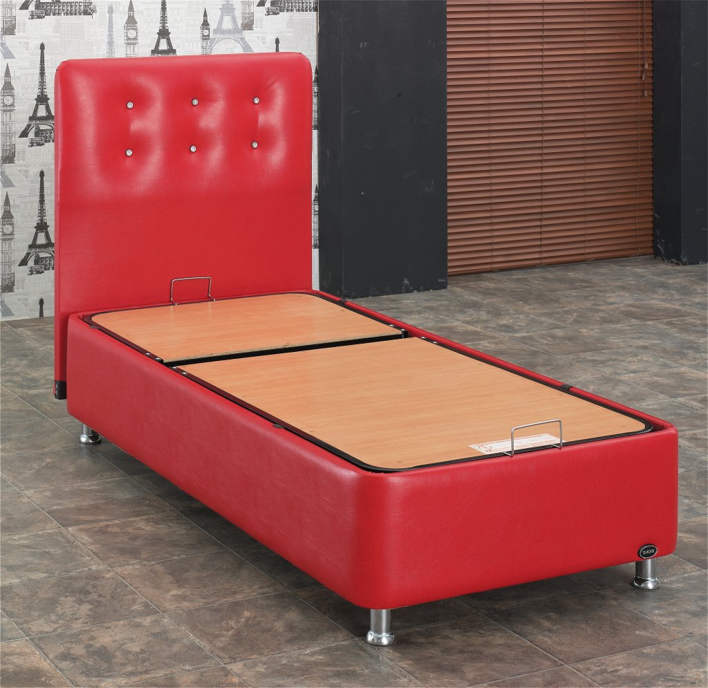LINKS  Bett mit Bettkasten 