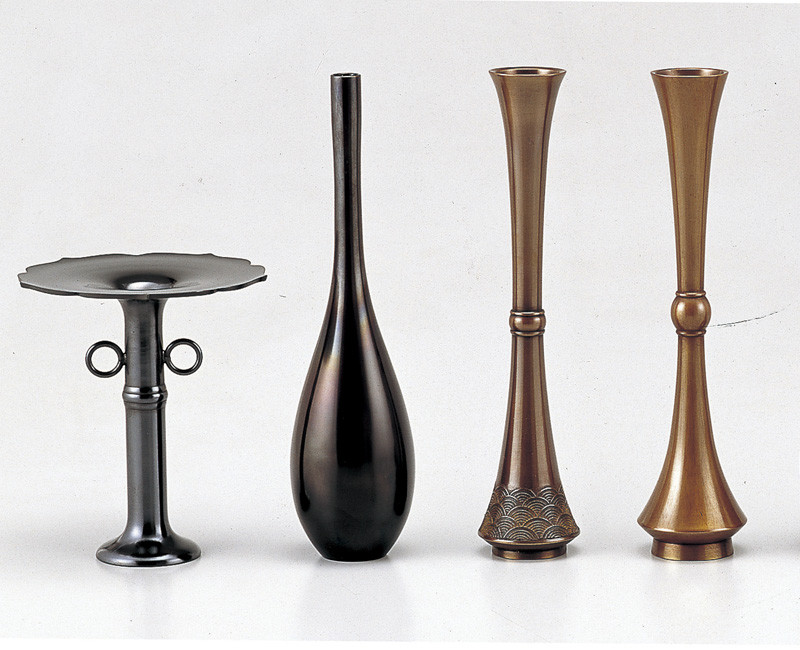 【オンラインショップ】 古杢木造手桶型手付花器内銅器 （古杢木造 茶道具 約49cm高 木工、竹工芸