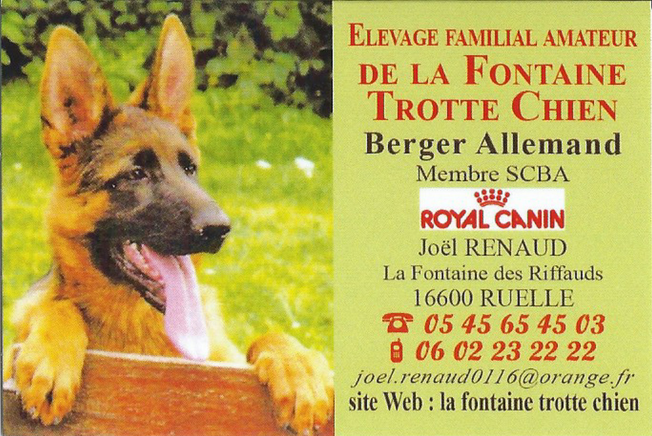 Plan du site - LA FONTAINE TROTTE CHIEN. BERGER ALLEMAND Plan du site - LA FONTAINE TROTTE CHIEN. BERGER ALLEMAND
