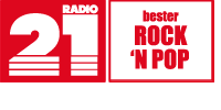 Logo des Radiosenders Radio 21, bester ROCK`N POP