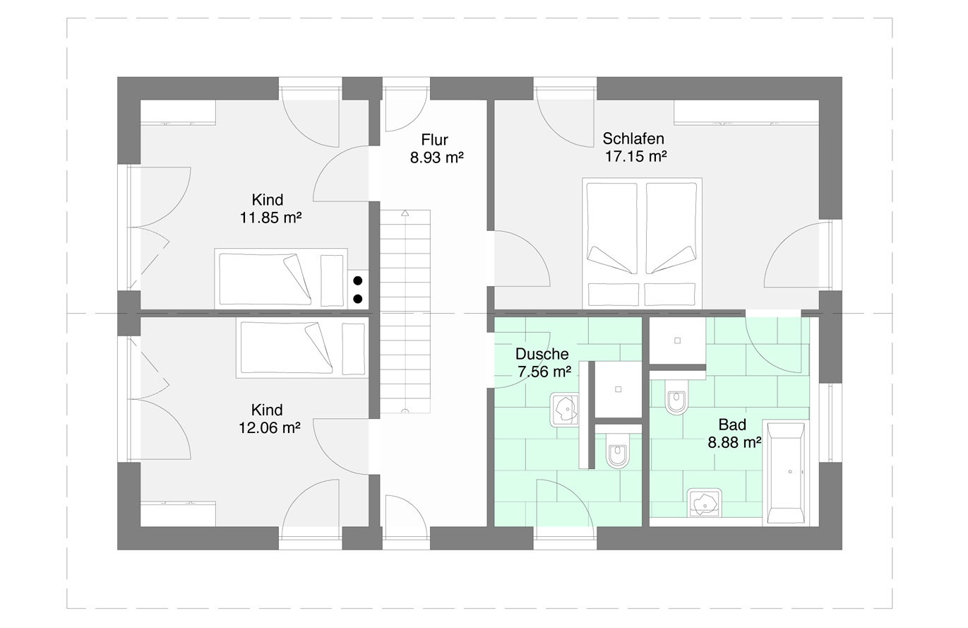 Einfamilienhaus Variante 1 Obergeschoss