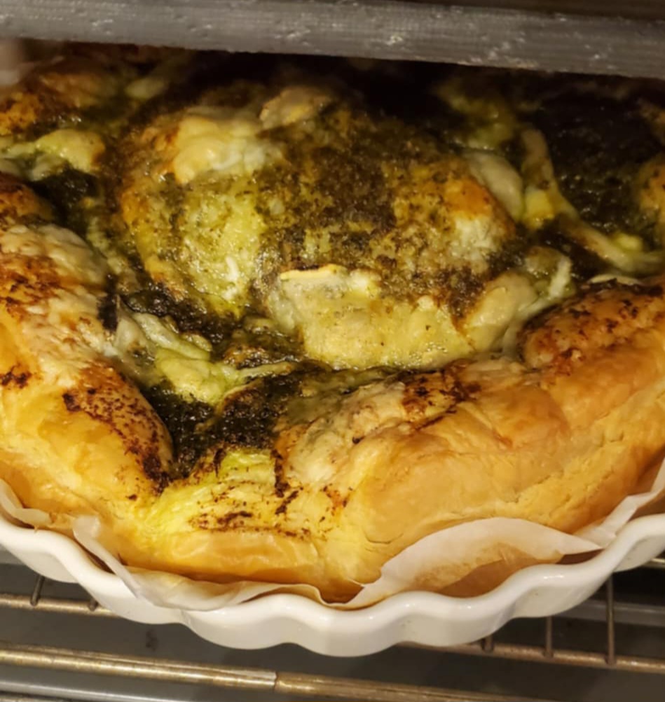 Tarte de Sophie au Saint-Nectaire et à l'ail des ours