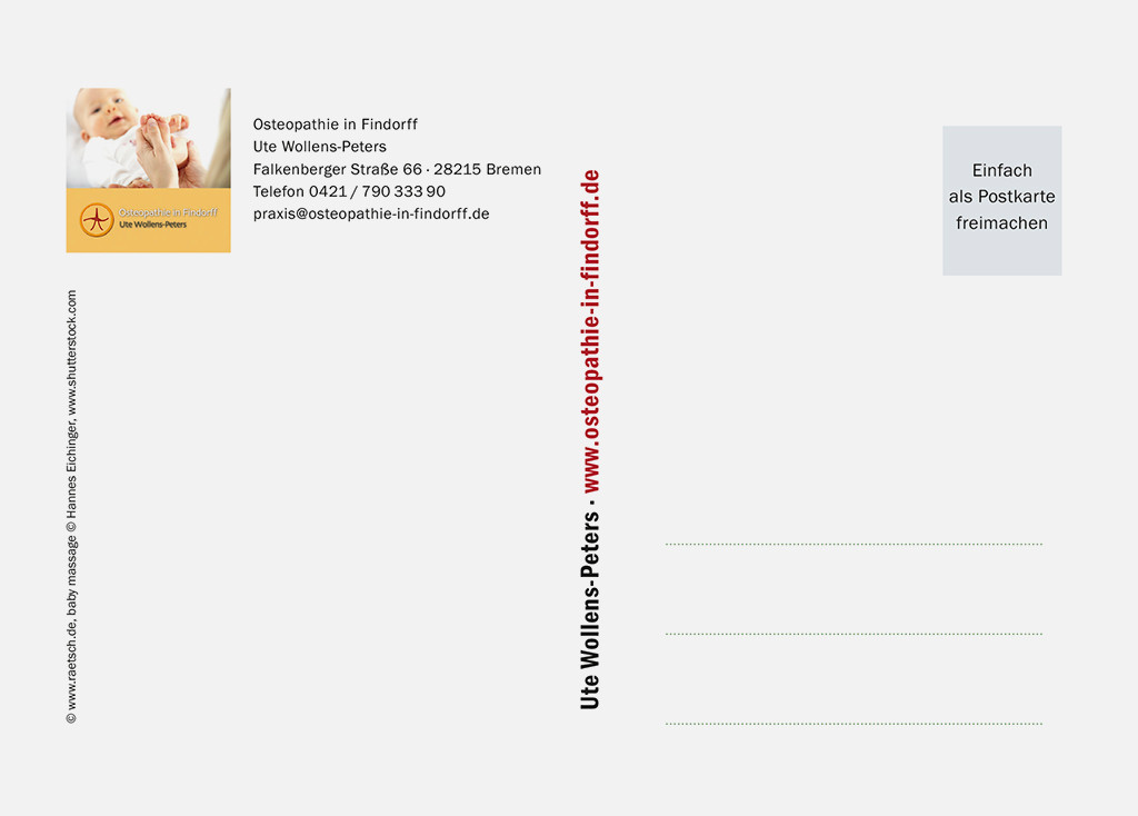 Die 1. Postkarten-Edition · Sponsor: Osteopathie in Findorff. Vielen Dank!