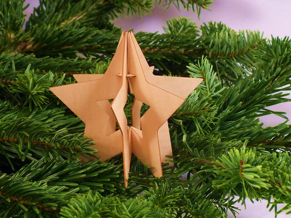 Holzstern Gross Weihnachtsdekoration Leuchten Und Tierfiguren