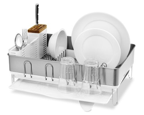 simplehuman Standard Steel Frame Dish Rack in Matte Black