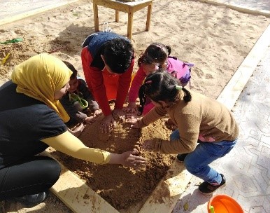 Make a sand mountain harder by tapping