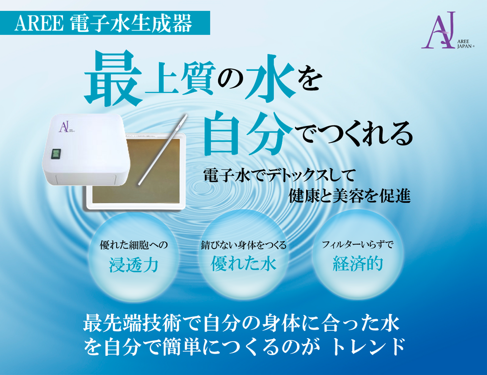 最上質の水を自分でつくる　最先端技術で自分の身体に合った水を自分で簡単につくるのがトレンド