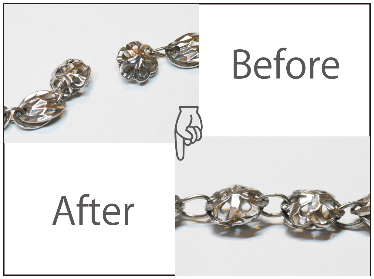 プラチナブレスレットのチェーン切れ修理！！