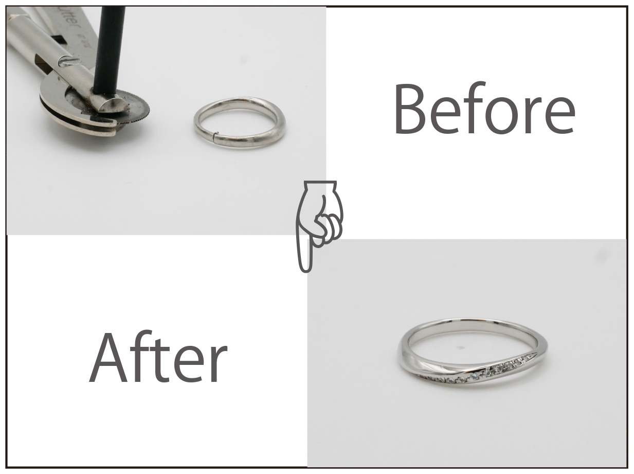抜けない4℃の結婚指輪の切断とサイズ変更修理！！！