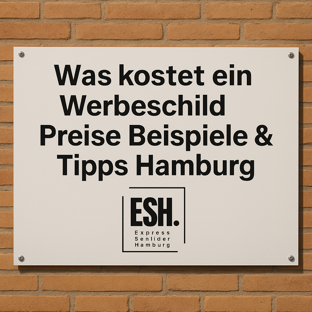 Was kostet ein Werbeschild? Preise, Beispiele & Tipps für Hamburg