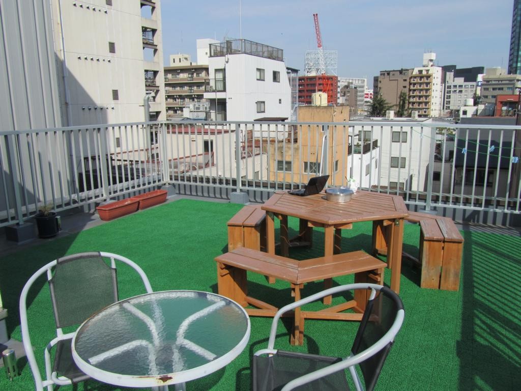 Die Dachterasse unseres Hostels