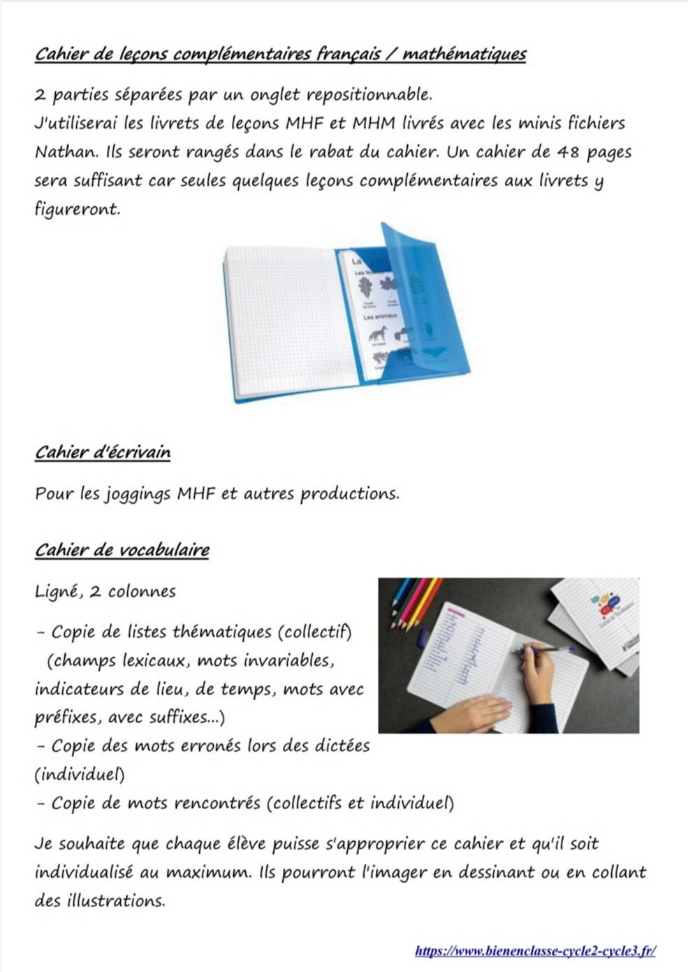 Cahier D écrivain Cm2 Cahiers et Classeur - Bien en classe! Pédagogie positive - Ressources cycle 2, cycle 3