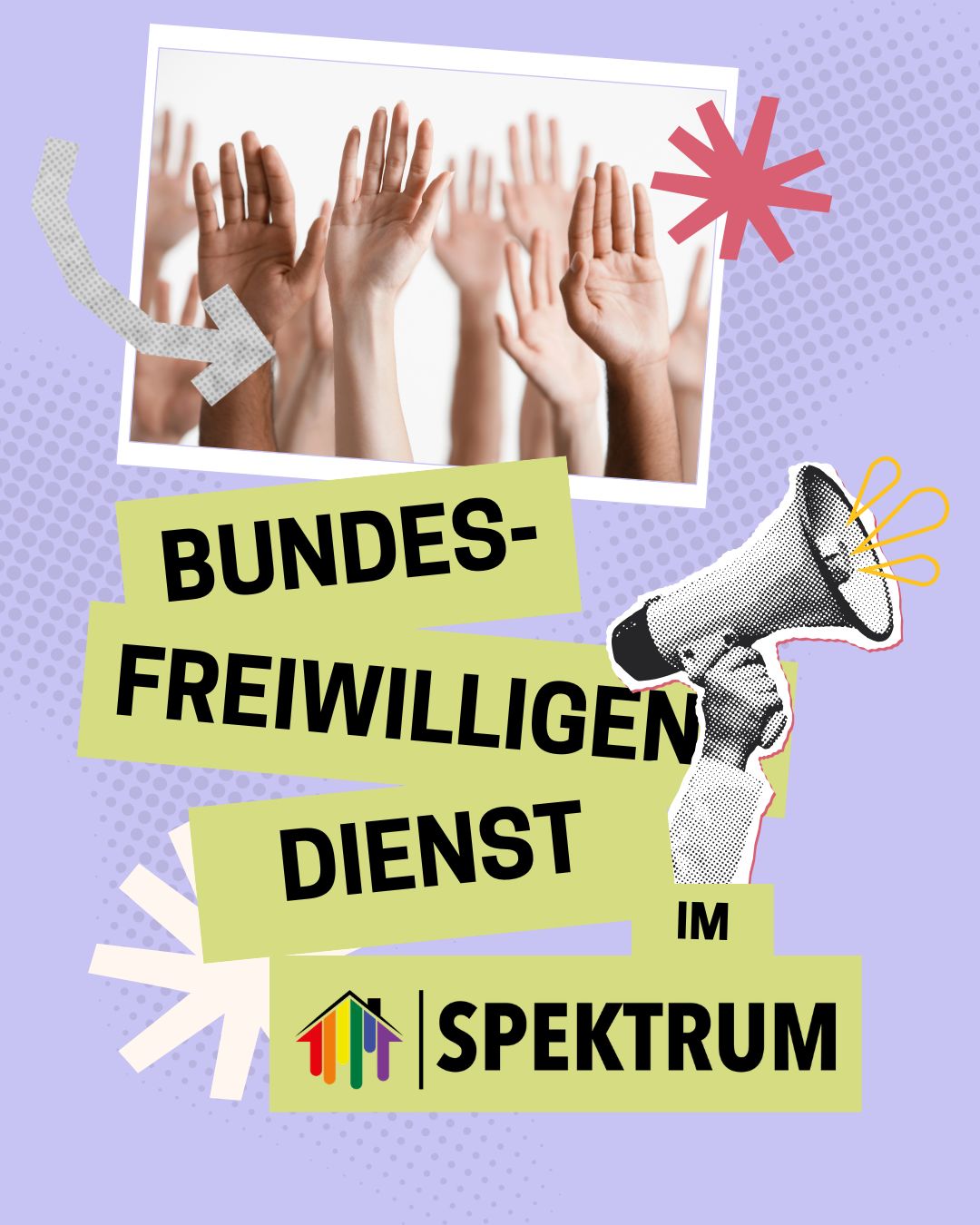 Wir suchen eine neue Person für einen einjährigen Bundesfreiwilligendienst bei uns im Spektrum!