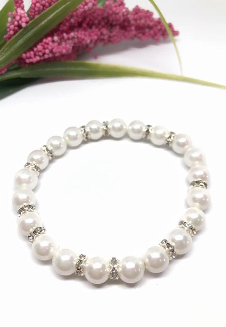 Bracelet de perles blanches - Coeur d’exception