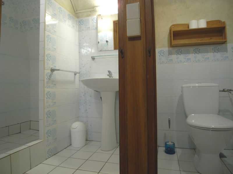 shower and separate toilet