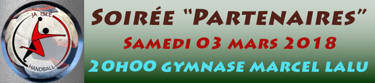 Bandeau de la soirée partenaires du samedi 03 mars 2018