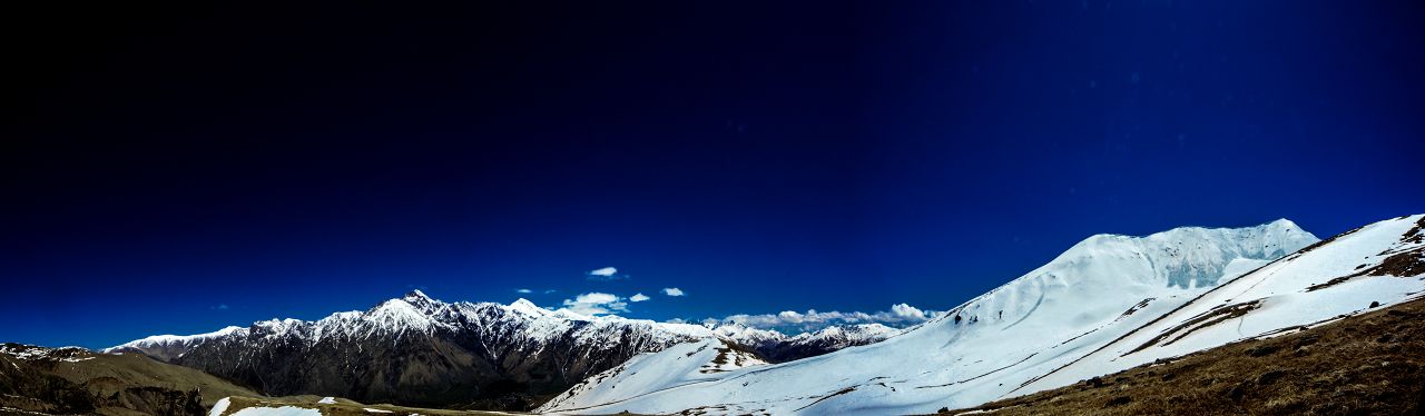 An stunning panoramic view of the Caucasian mountains